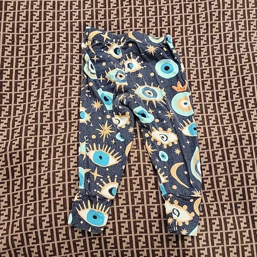RARE Posh Peanut Fiona pajamas 2 piece blue eye nazar evil eye blue gold 12-18 m